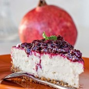 Delicious dessert with loads of berries and pomegranate seeds