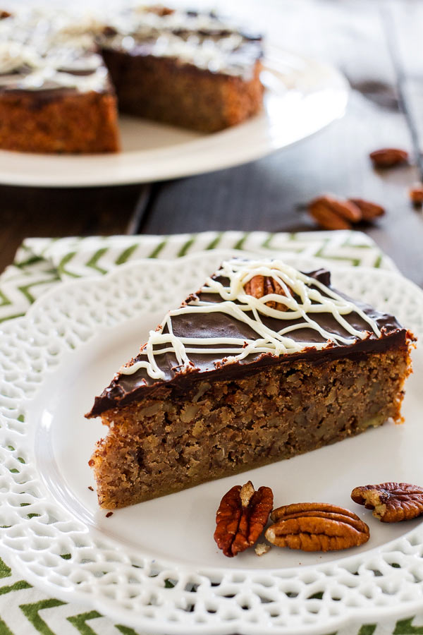 Try this European style chocolate pecan cake