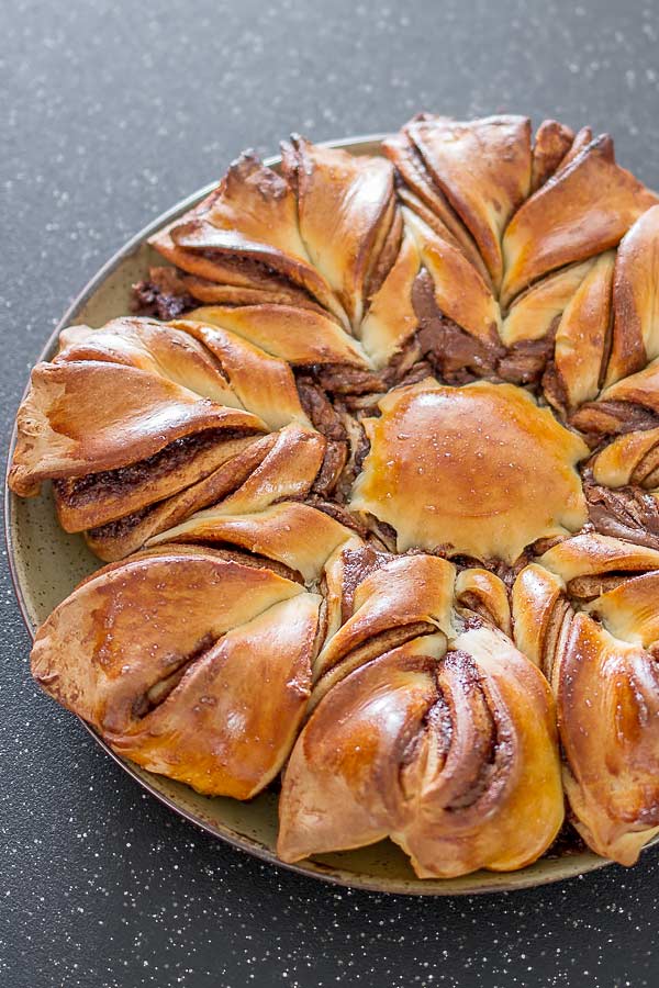 Delicious pull apart bread loaded with chocolate