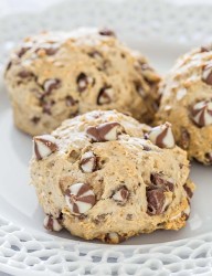 Delicious giant cookies loaded with chocolate chips and oatmeal
